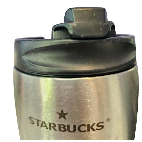 Starbucks 2004 Barista Aroma Solo Silver Stainless Steel Travel Tumbler Vtg 16oz - Picture 3 of 13